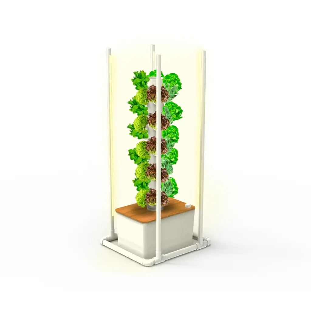 Kit hidropônico N6WP Sistema de torre para 50 plantas, jardim interno completo com nutrientes, sementes e acessórios