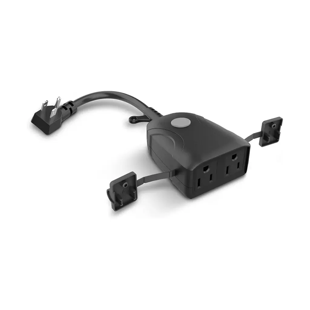 Plugue inteligente para uso externo com duas saídas, Tuya/Smart Life Control para sistemas hidropônicos