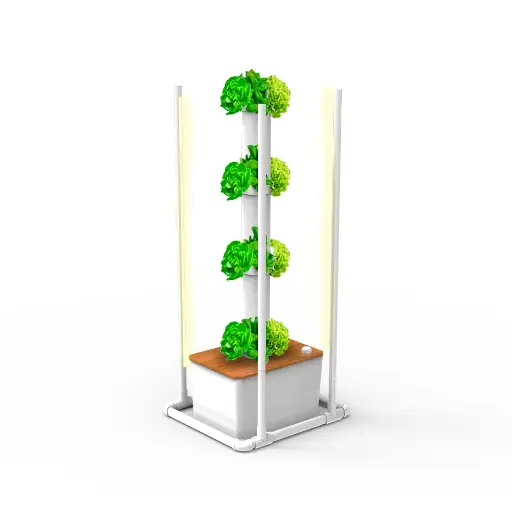 [KITWNUTRN6W] Kit hidropônico N6W Tower System para 20 plantas, jardim interno completo com nutrientes, sementes e acessórios