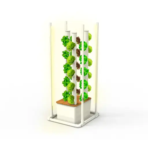 [KITWNUTRN19] Kit hidropônico N19 Tower System para 30 plantas, jardim interno completo com nutrientes, sementes e acessórios